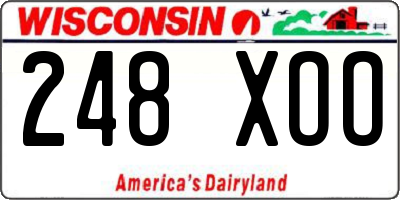 WI license plate 248XOO