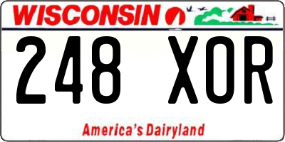 WI license plate 248XOR