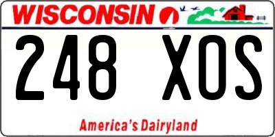 WI license plate 248XOS