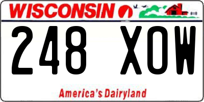 WI license plate 248XOW