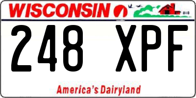 WI license plate 248XPF