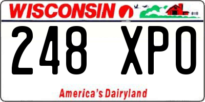 WI license plate 248XPO