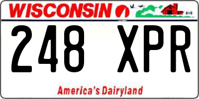 WI license plate 248XPR