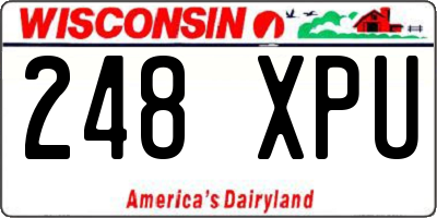WI license plate 248XPU