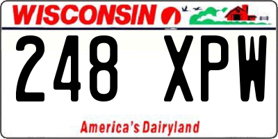 WI license plate 248XPW