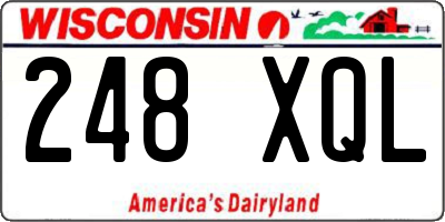 WI license plate 248XQL