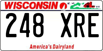 WI license plate 248XRE