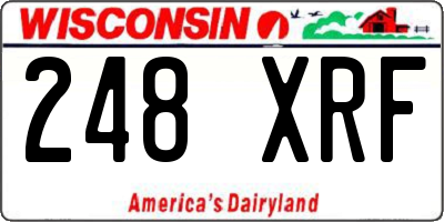 WI license plate 248XRF