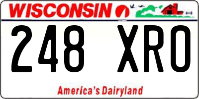 WI license plate 248XRO