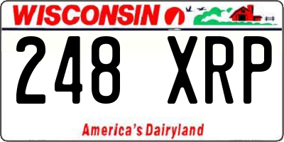 WI license plate 248XRP