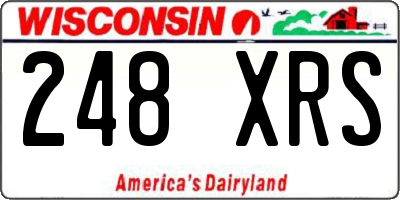 WI license plate 248XRS