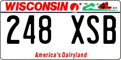 WI license plate 248XSB