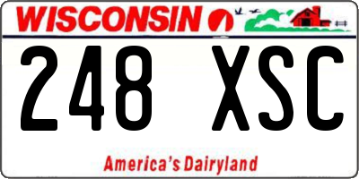 WI license plate 248XSC