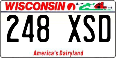 WI license plate 248XSD