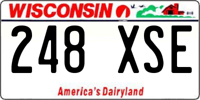 WI license plate 248XSE
