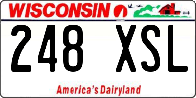 WI license plate 248XSL