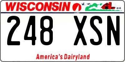 WI license plate 248XSN