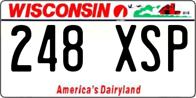 WI license plate 248XSP