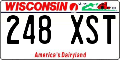 WI license plate 248XST