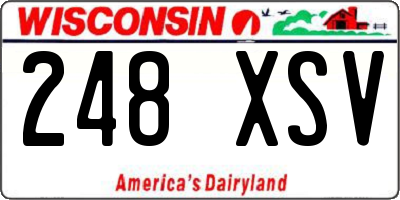 WI license plate 248XSV