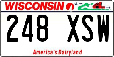 WI license plate 248XSW