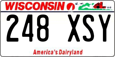 WI license plate 248XSY