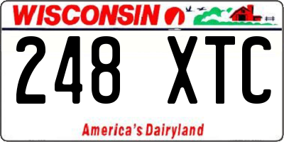 WI license plate 248XTC