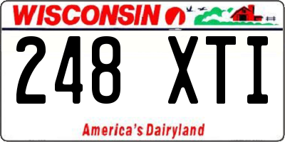 WI license plate 248XTI