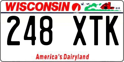 WI license plate 248XTK