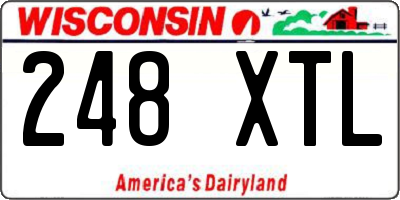 WI license plate 248XTL