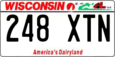 WI license plate 248XTN