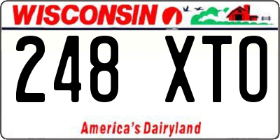 WI license plate 248XTO