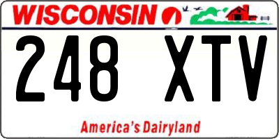WI license plate 248XTV