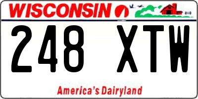 WI license plate 248XTW