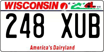 WI license plate 248XUB