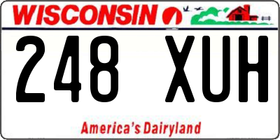 WI license plate 248XUH