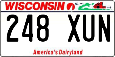 WI license plate 248XUN