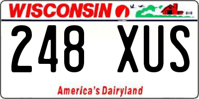 WI license plate 248XUS