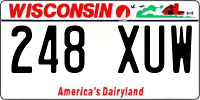 WI license plate 248XUW
