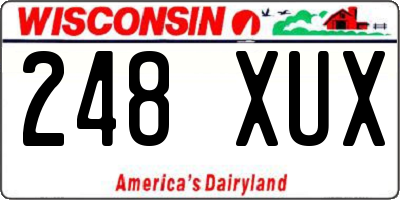 WI license plate 248XUX