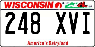 WI license plate 248XVI