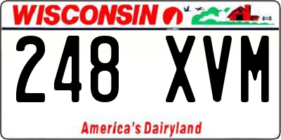 WI license plate 248XVM