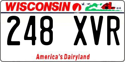 WI license plate 248XVR