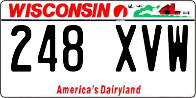 WI license plate 248XVW