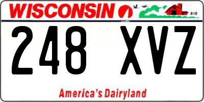 WI license plate 248XVZ