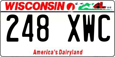 WI license plate 248XWC
