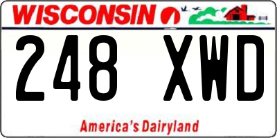 WI license plate 248XWD