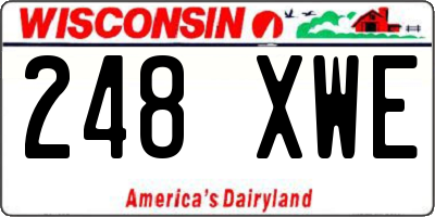 WI license plate 248XWE
