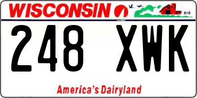 WI license plate 248XWK