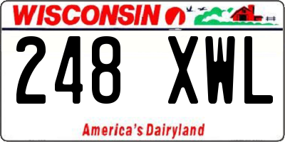 WI license plate 248XWL